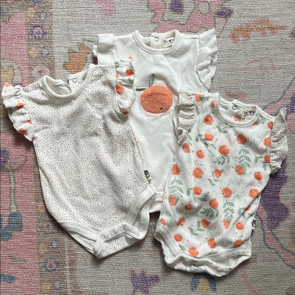 NWOT Baby Girl Orange Home Grown Bodysuits